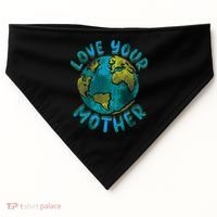 Love Your Mother Earth Day Environmental Awareness Themed USA-Made Doggie Bandana thumb 0