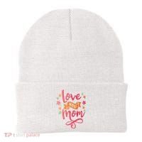 Love You Mom Gift For Her Beanie thumb 0