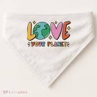 Love Your Planet Earth Day USA-Made Doggie Bandana thumb 0