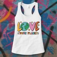 Love Your Planet Earth Day Women's Tank Top thumb 3