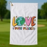 Love Your Planet Earth Day Golf Towel thumb 1