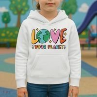 Love Your Planet Earth Day Kids Hoodie thumb 3