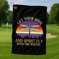 Let Your Soul And Spirit Fly Into The Mystic Dragonfly Lover Golf Towel thumb 1