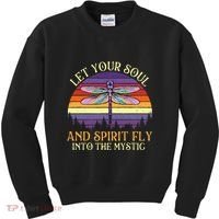 Let Your Soul And Spirit Fly Into The Mystic Dragonfly Lover Kids Sweatshirt thumb 0