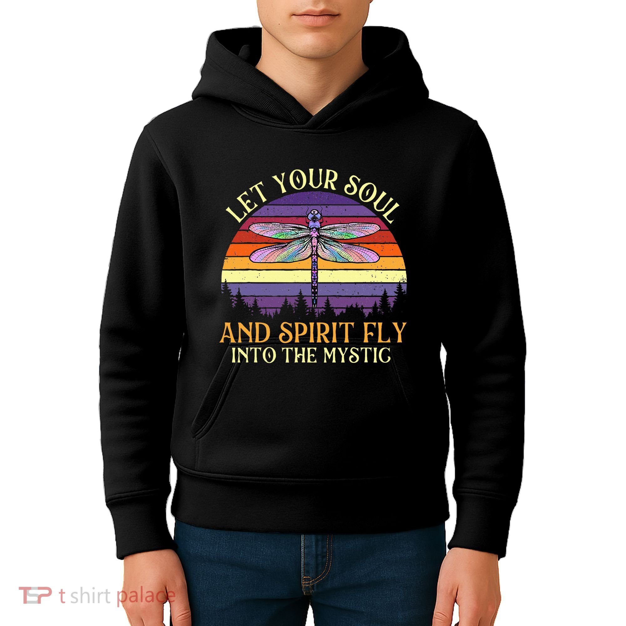 Let Your Soul And Spirit Fly Into The Mystic Dragonfly Lover Kids Hoodie