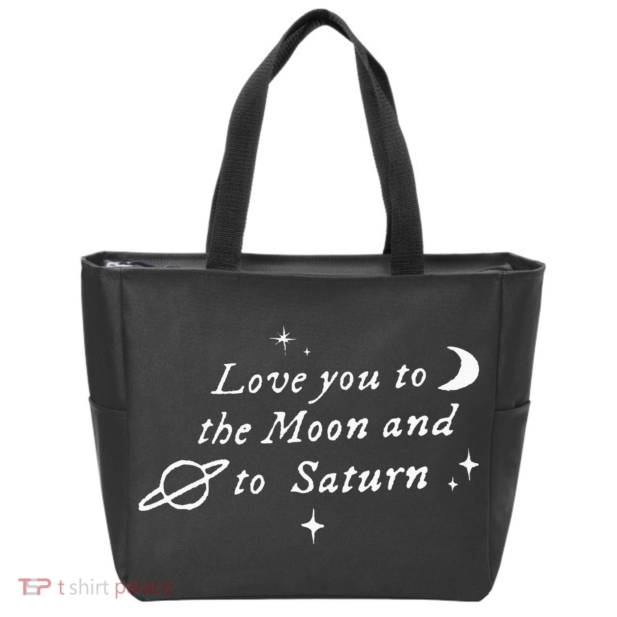 Love You To The Moon & Saturn Tote Bag