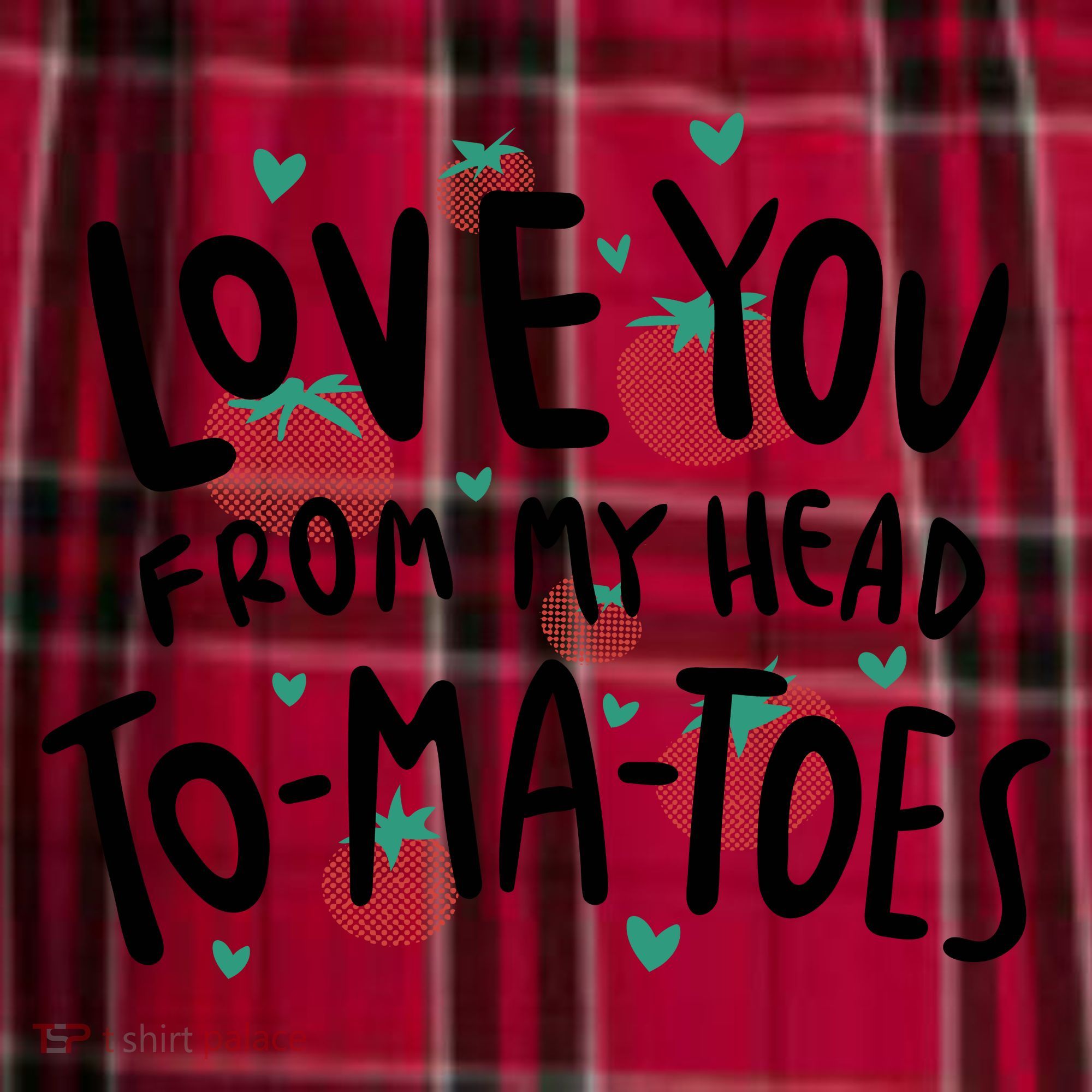 Love You Tomatoes Funny Men's Flannel Plaid Pajama Pants