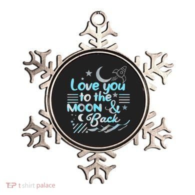 Love You To The Moon  Back Space Rocket Stars Design Gift Ornament