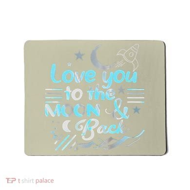 Love You To The Moon  Back Space Rocket Stars Design Gift Mousepad