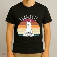 Llamaste Yoga Vintage Lama Yoga Pose Meditation T-Shirt thumb 3