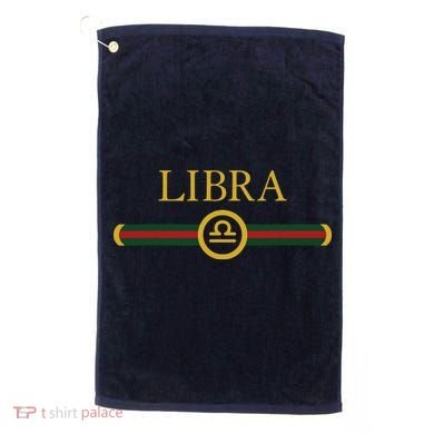 Libra Zodiac October Sep Birthday Graphic Art Libra Sign Golf Towel
