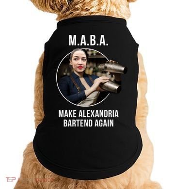 M.A.B.A. Alexandria Ocasio-Cortez Bartend Again Doggie Tank
