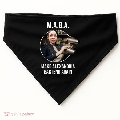 M.A.B.A. Alexandria Ocasio-Cortez Bartend Again USA-Made Doggie Bandana