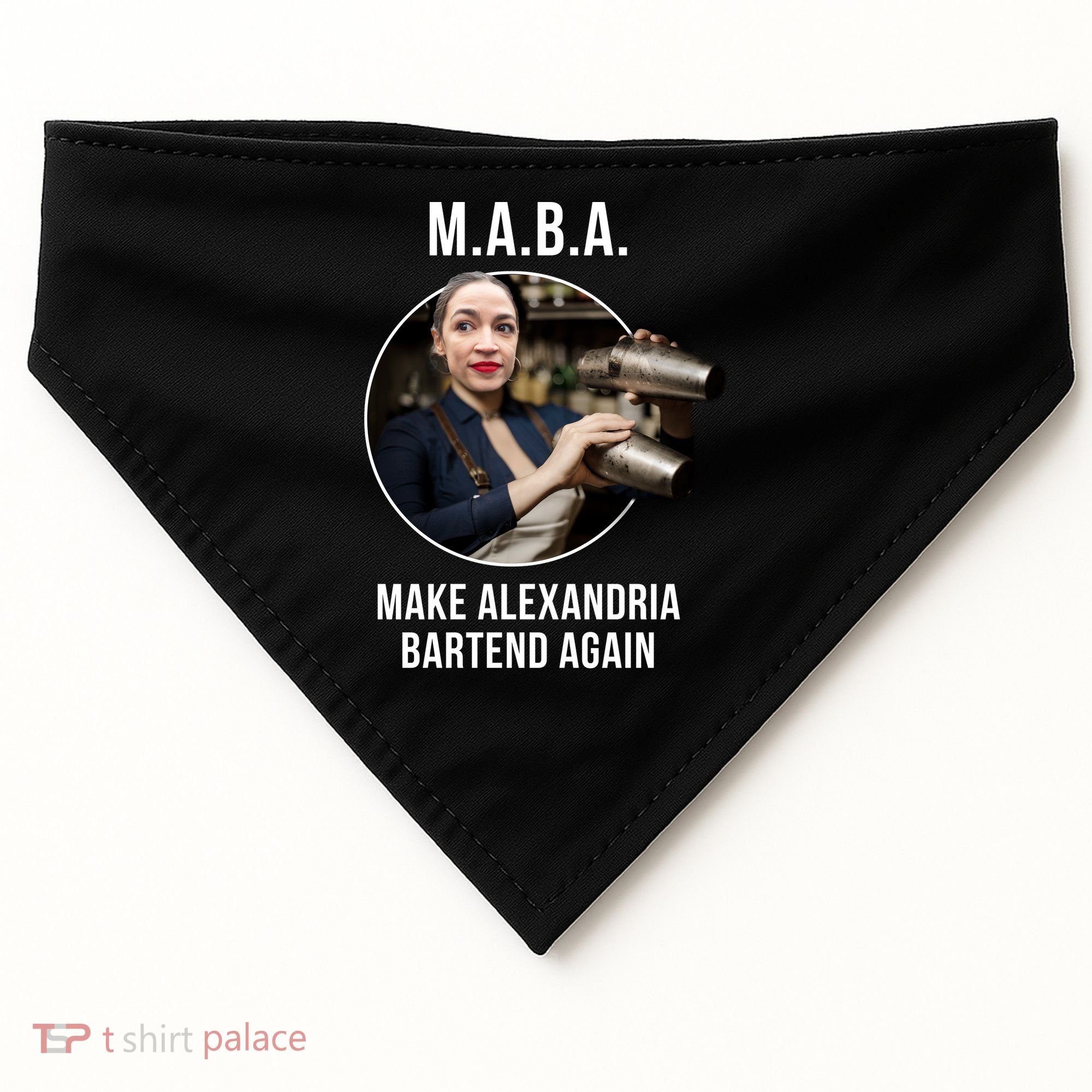 M.A.B.A. Alexandria Ocasio-Cortez Bartend Again USA-Made Doggie Bandana