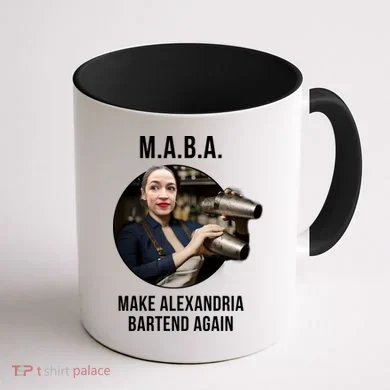 M.A.B.A. Alexandria Ocasio-Cortez Bartend Again Coffee Mug back