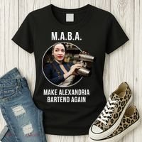 M.A.B.A. Alexandria Ocasio-Cortez Bartend Again Women's T-Shirt thumb 3