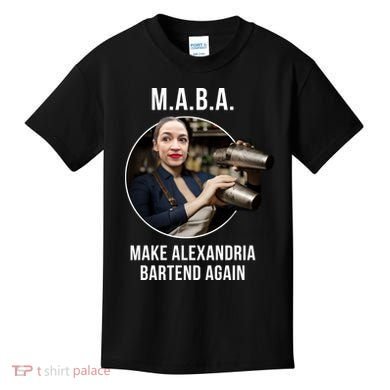 M.A.B.A. Alexandria Ocasio-Cortez Bartend Again Kids T-Shirt