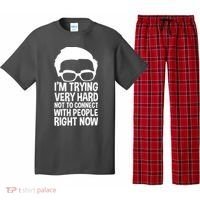 'm Trying Very Hard Not To Connect With People Right Now Pajama Set thumb 0