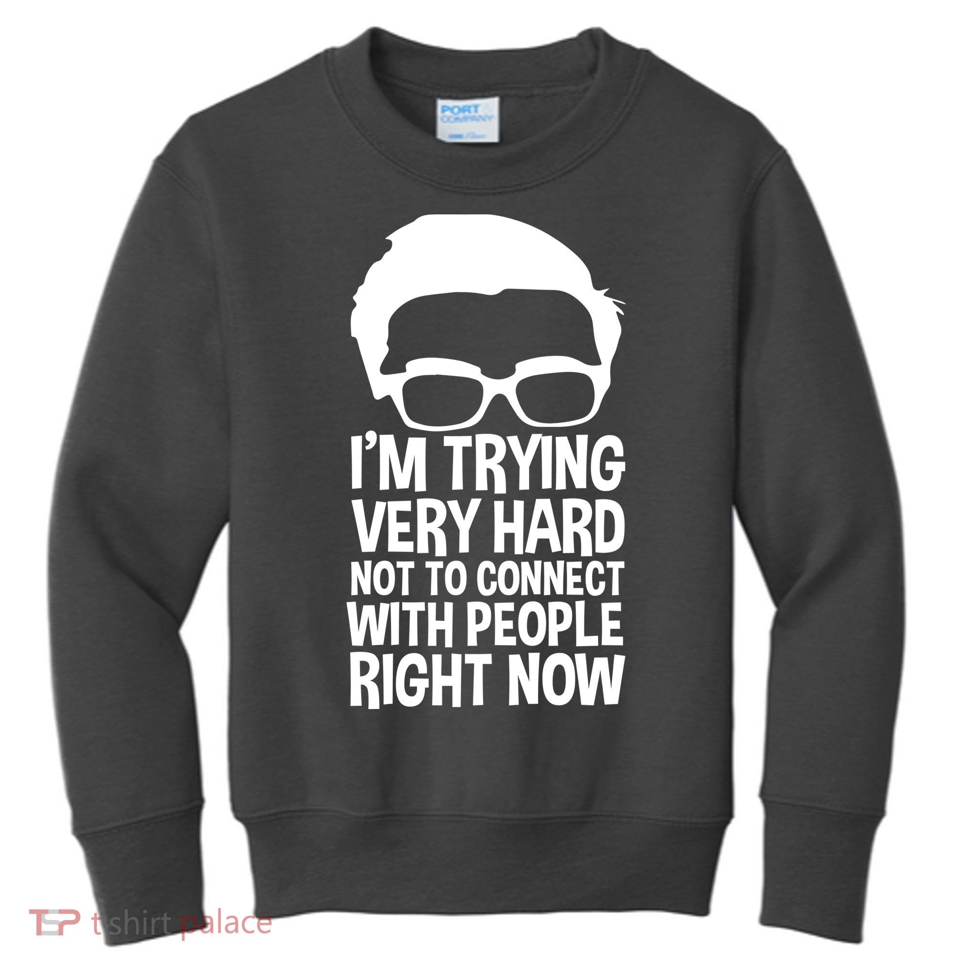'm Trying Very Hard Not To Connect With People Right Now Kids Sweatshirt