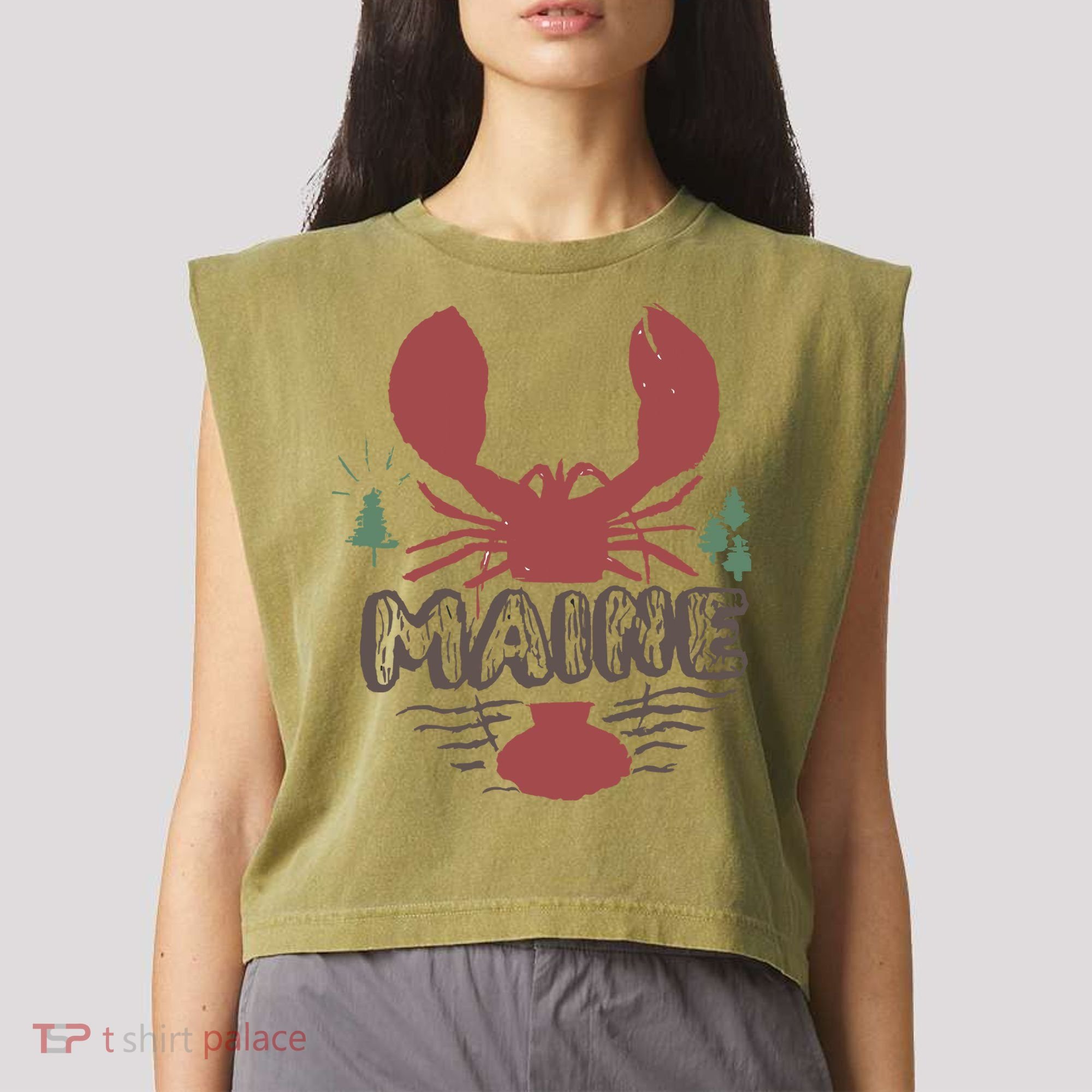 Maine 02 Garment-Dyed Women's Muscle Tee
