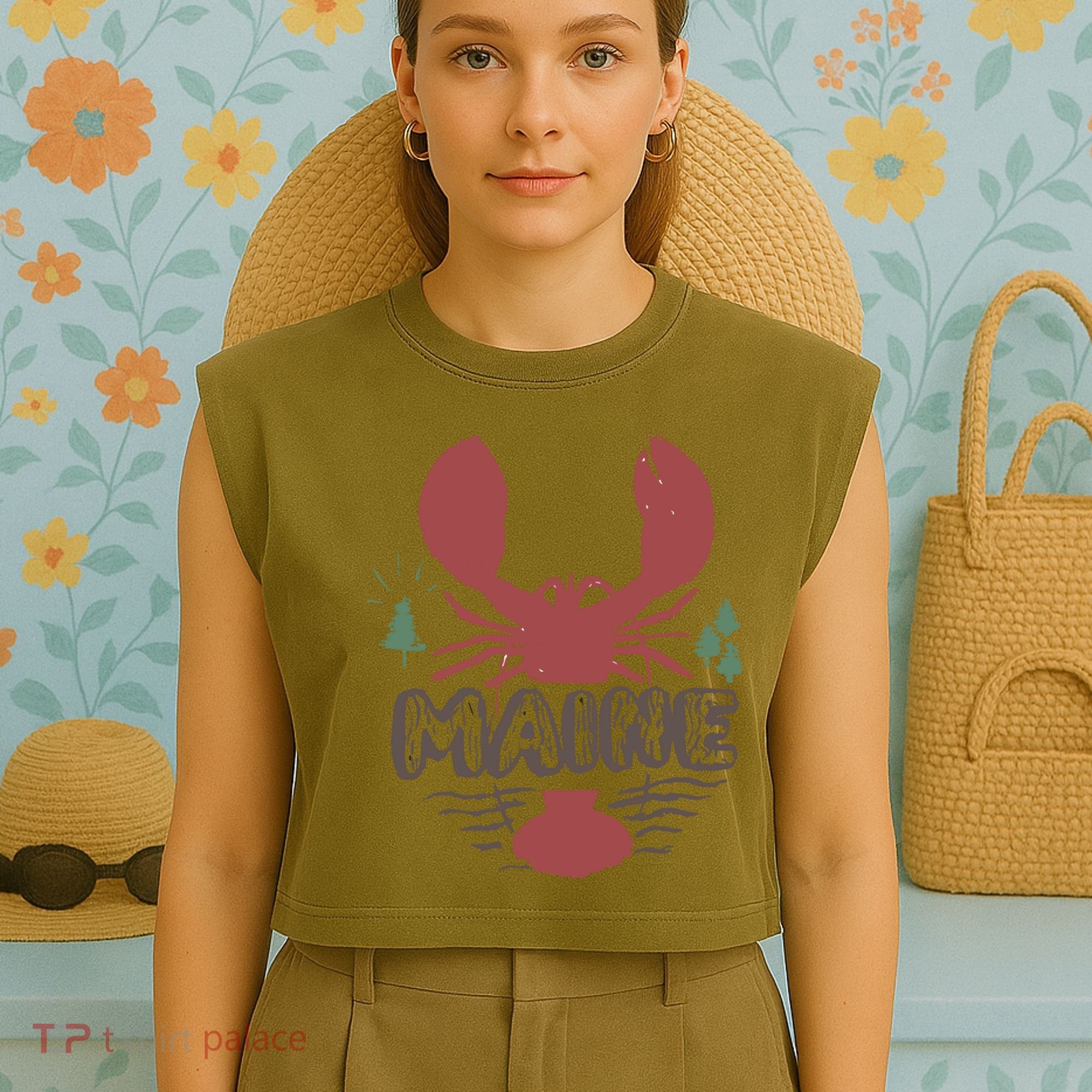 Maine 02 Garment-Dyed Women's Muscle Tee