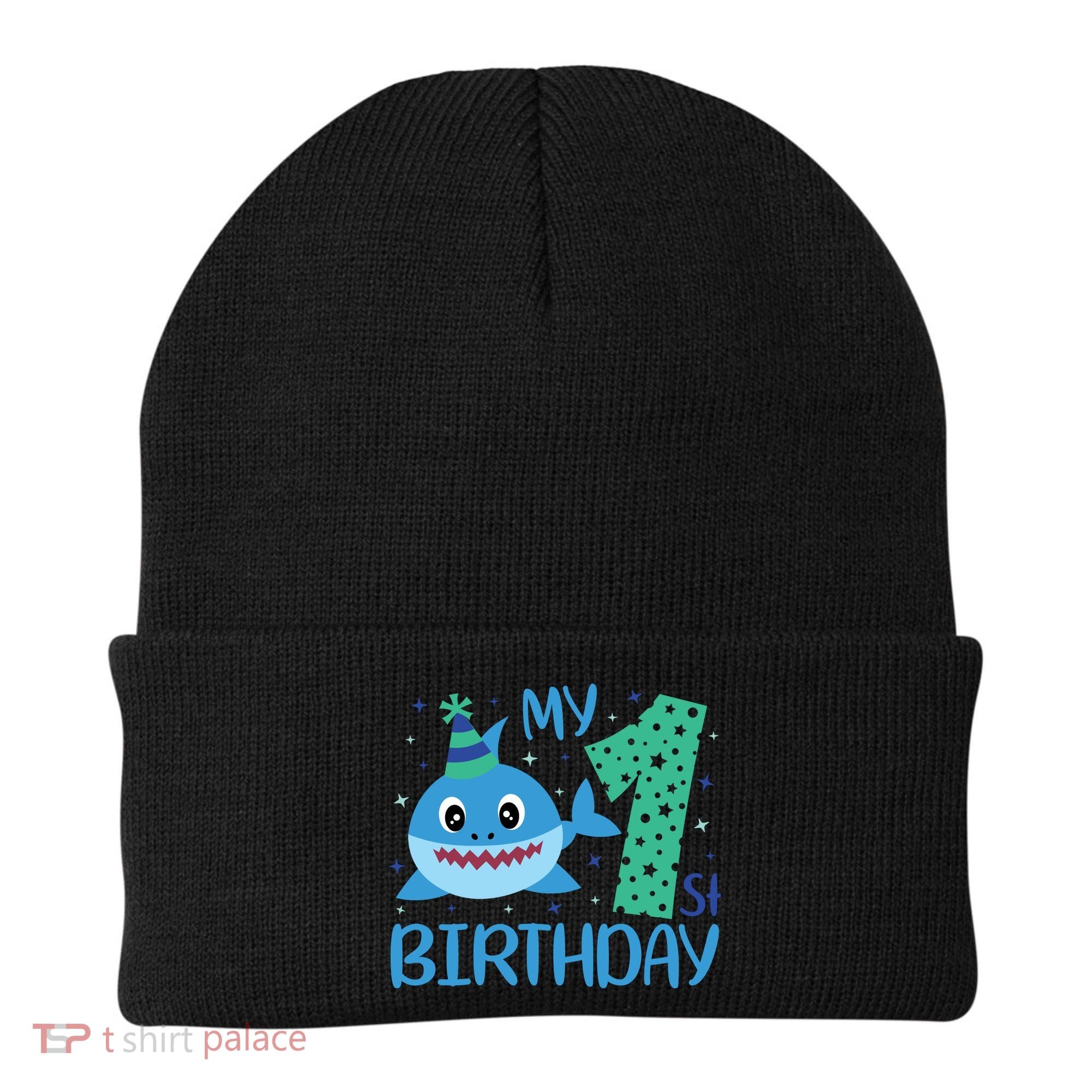 My 1st Birthday Sharks Gift For Birthday Beanie