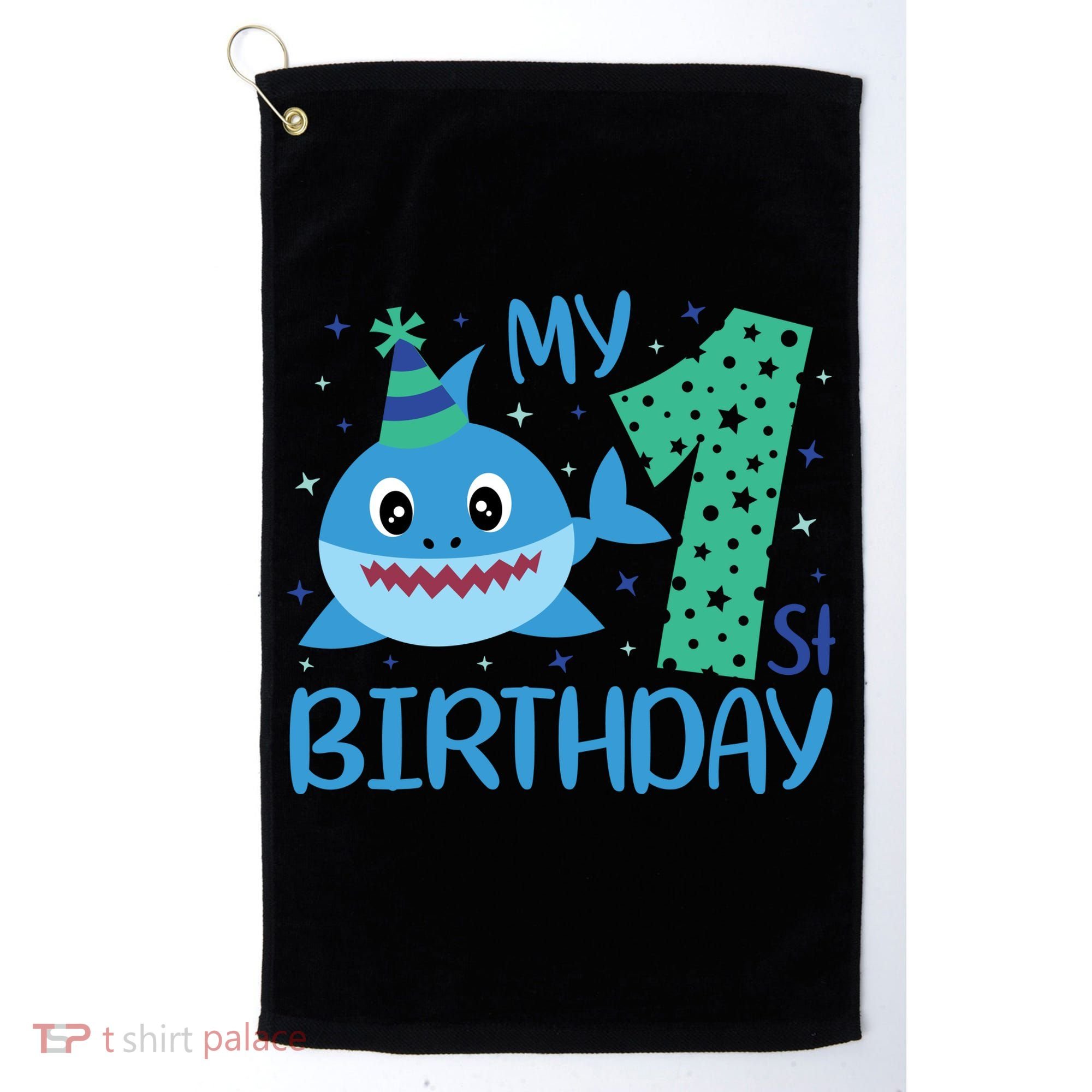 My 1st Birthday Sharks Gift For Birthday Golf Towel