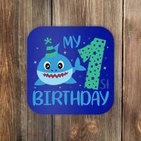 My 1st Birthday Sharks Gift For Birthday Coaster thumb 0