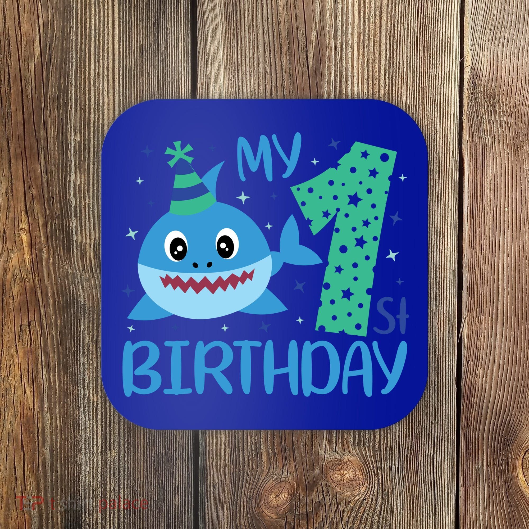 My 1st Birthday Sharks Gift For Birthday Coaster