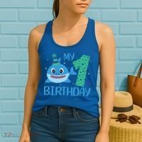 My 1st Birthday Sharks Gift For Birthday Women's Tank Top thumb 2