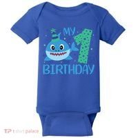 My 1st Birthday Sharks Gift For Birthday Baby Bodysuit thumb 0