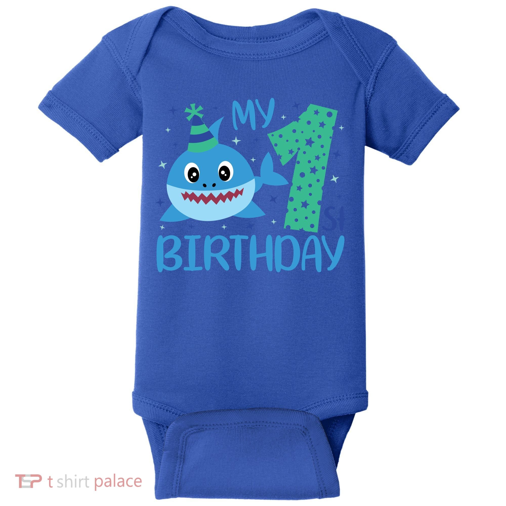 My 1st Birthday Sharks Gift For Birthday Baby Bodysuit