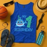 My 1st Birthday Sharks Gift For Birthday Tank Top thumb 4