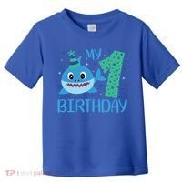 My 1st Birthday Sharks Gift For Birthday Toddler T-Shirt thumb 0