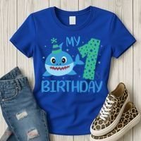 My 1st Birthday Sharks Gift For Birthday Women's T-Shirt thumb 3
