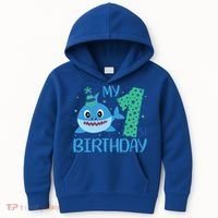 My 1st Birthday Sharks Gift For Birthday Kids Hoodie thumb 0