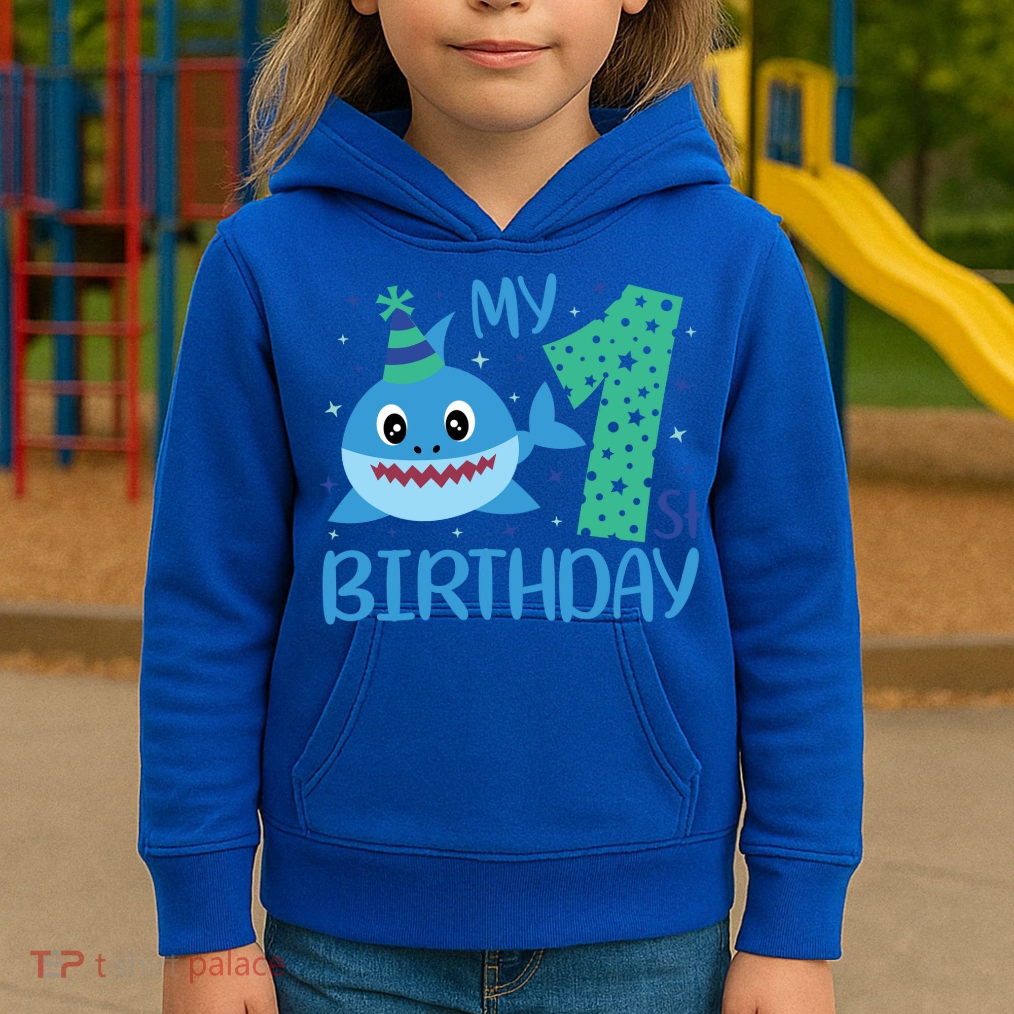 My 1st Birthday Sharks Gift For Birthday Kids Hoodie