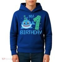 My 1st Birthday Sharks Gift For Birthday Kids Hoodie thumb 4