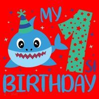 My 1st Birthday Sharks Gift For Birthday Santa Hat thumb 1