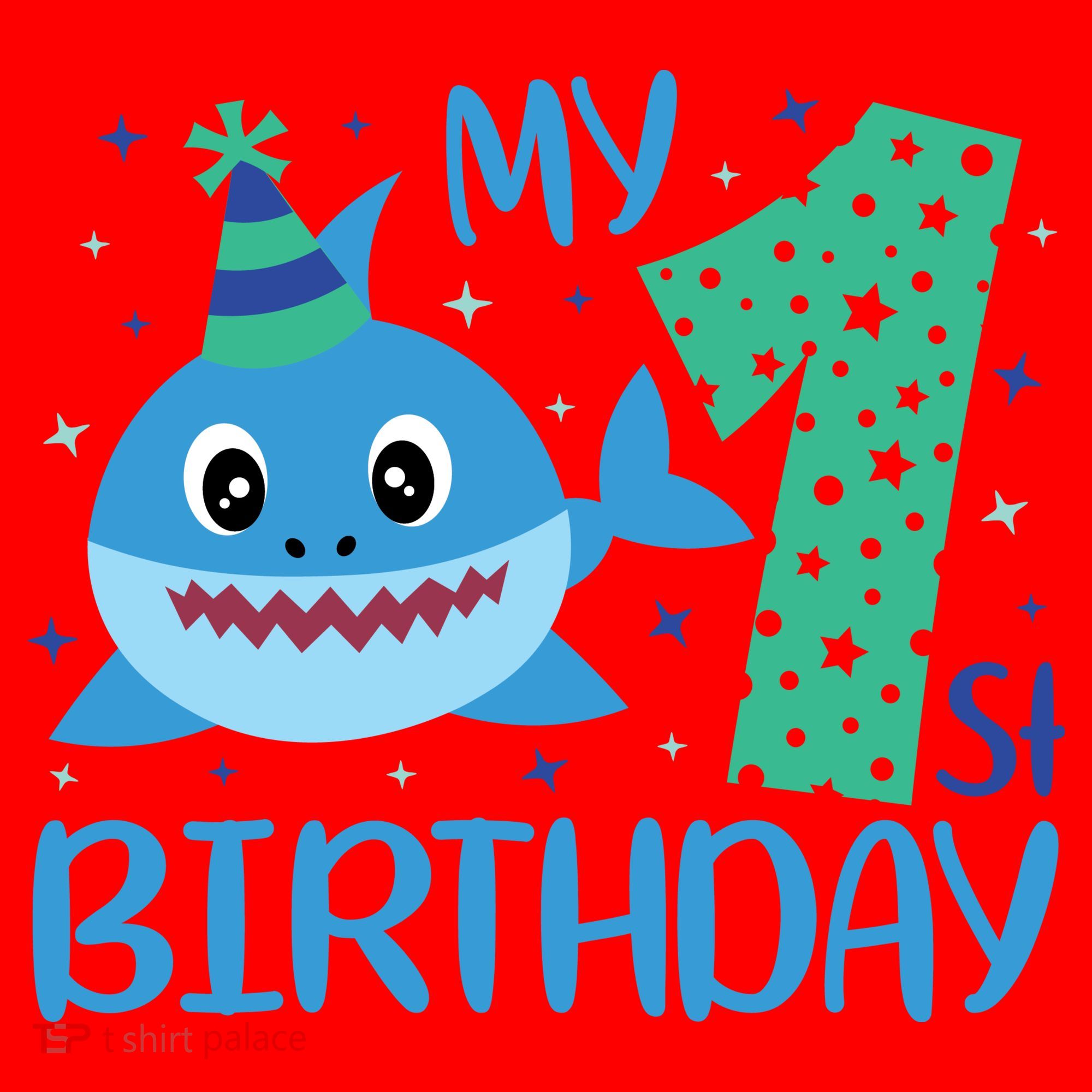 My 1st Birthday Sharks Gift For Birthday Santa Hat