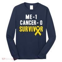 Me 1 Cancer 0 Childhood Cancer Survivor Long Sleeve Shirt thumb 0