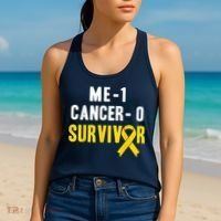 Me 1 Cancer 0 Childhood Cancer Survivor Women's Tank Top thumb 2