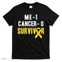 Me 1 Cancer 0 Childhood Cancer Survivor T-Shirt thumb 0