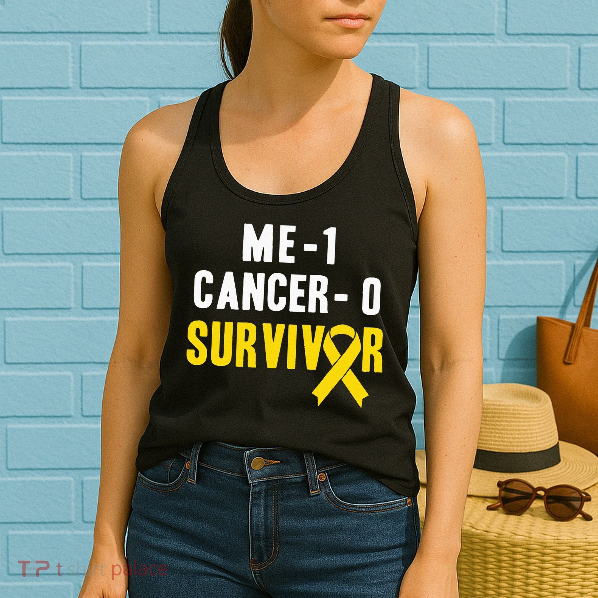 Me 1 Cancer 0 Childhood Cancer Survivor Women's Tank Top