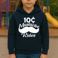 Mustache 10 Cent Rides Kids Hoodie thumb 3