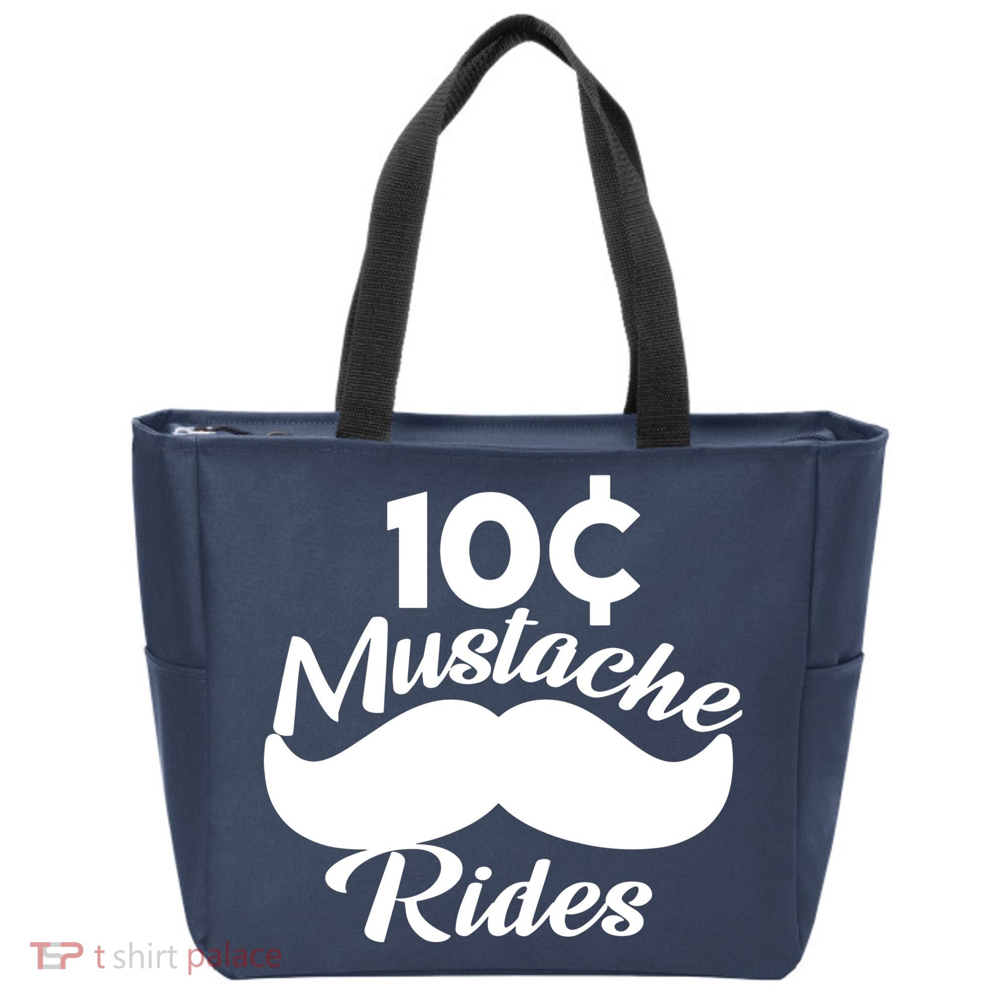 Mustache 10 Cent Rides Tote Bag