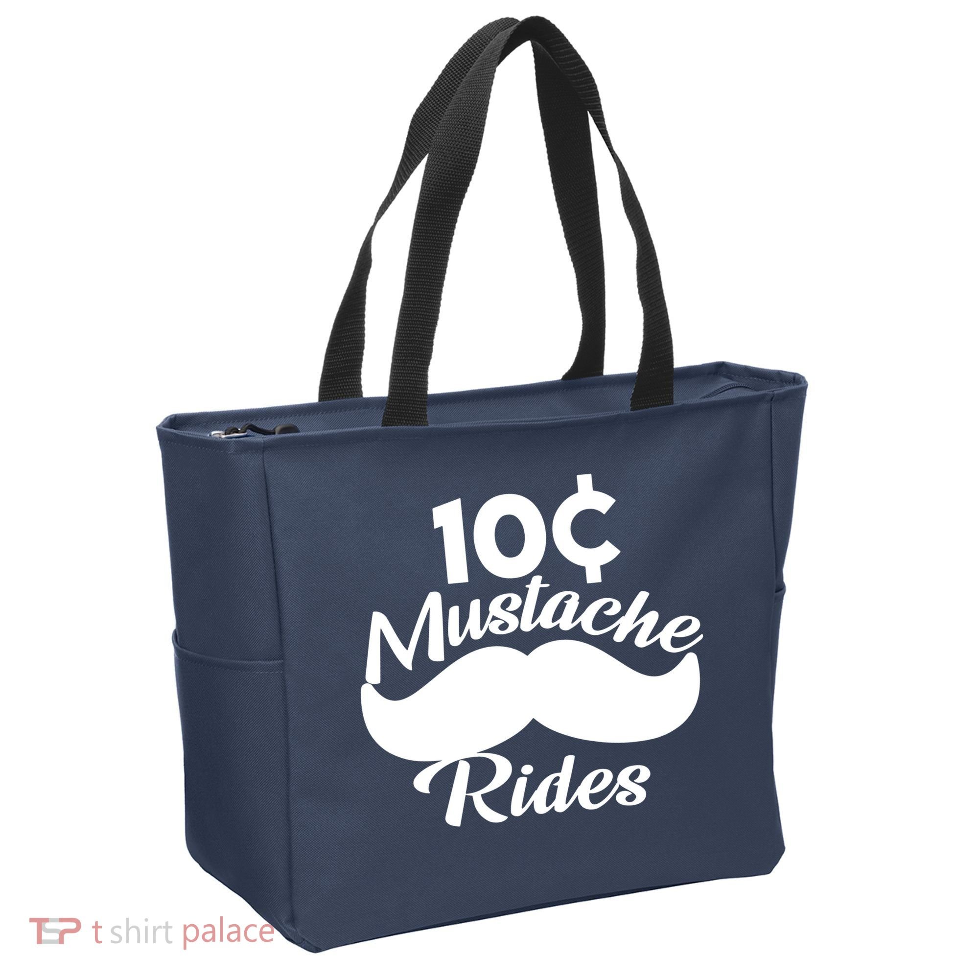 Mustache 10 Cent Rides Tote Bag