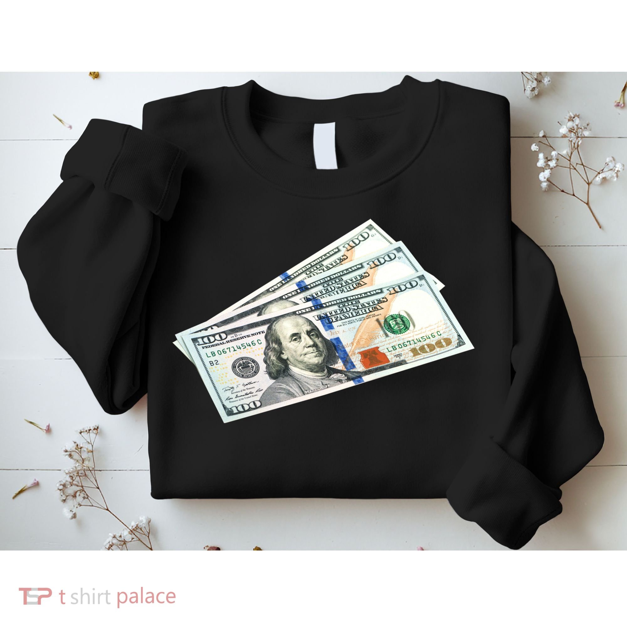 Money $100 Dollar Bills Bill Baller Big Ben Franklin Sweatshirt