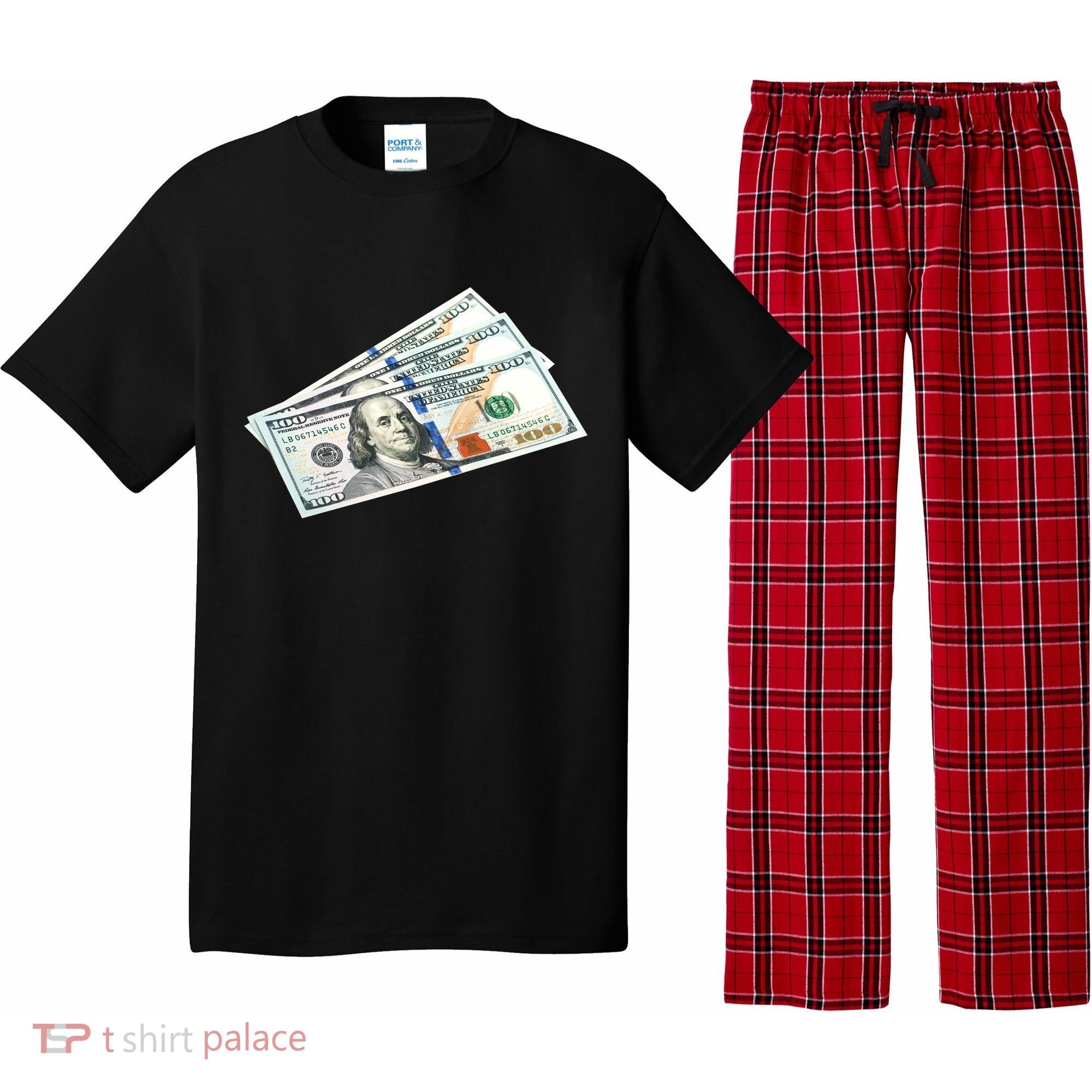 Money $100 Dollar Bills Bill Baller Big Ben Franklin Pajama Set