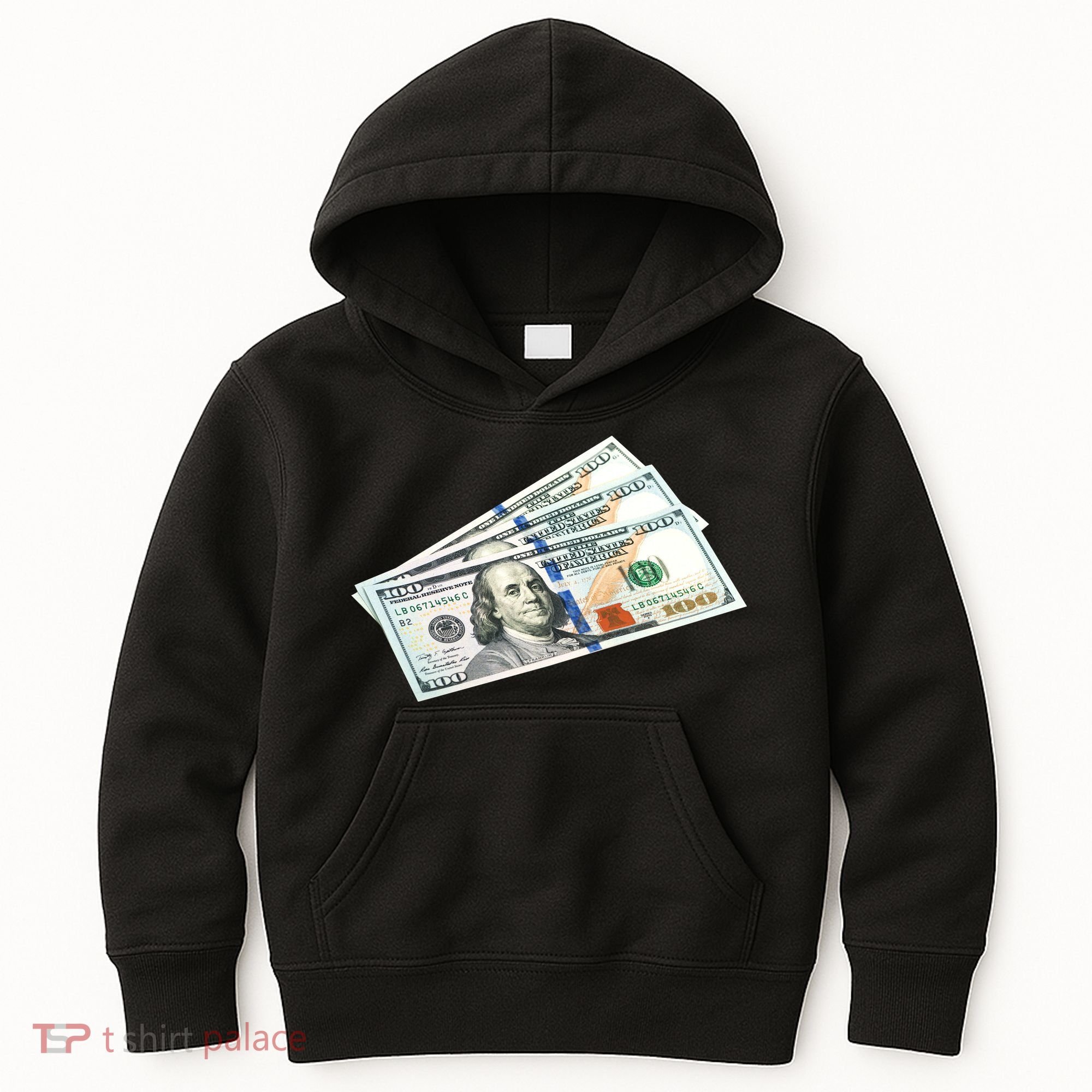 Money $100 Dollar Bills Bill Baller Big Ben Franklin Kids Hoodie